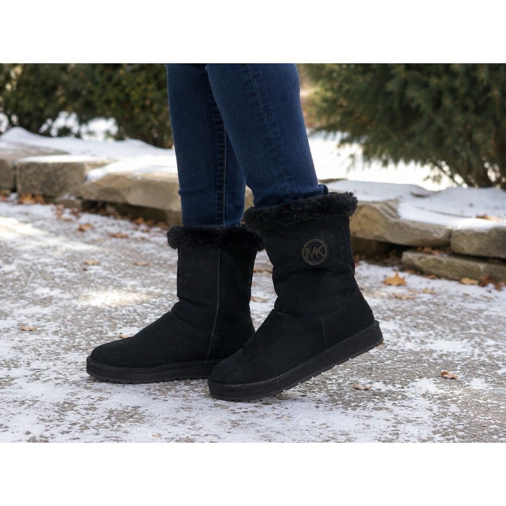 MICHAEL KORS "AK14G" SUEDE/SHEEP FUR LINED BOOT SIZE Women’s 6M Black